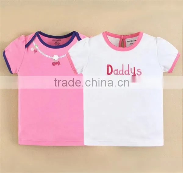 mom and bab 2015 baby clothes 100% cotton summer baby t shirt