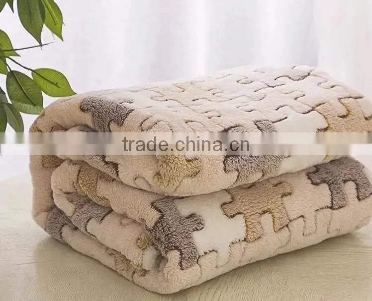 printed jacquard coral fleece fabric