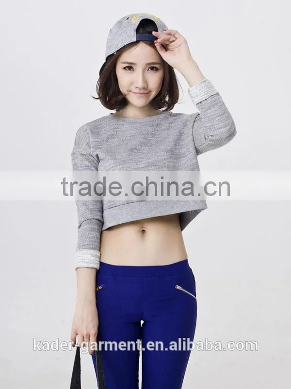 Custom Womens Long Sleeve Sweatshirt, Ladies Crop Top, Crewneck Sweatshirt