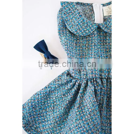 Elastic Waist Girl Child Dress Back Zipper Girls Party Dresses Detached Baby Bloomers