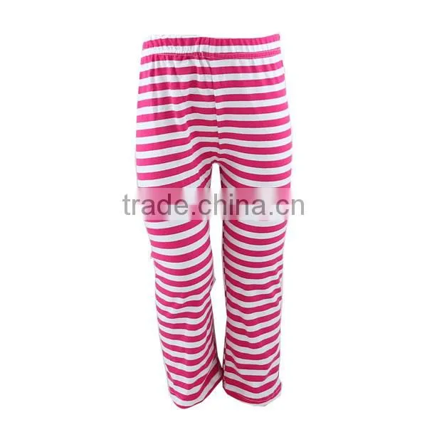 2017 fall baby cotton knit striped girls boutique kids clothes plus size pants
