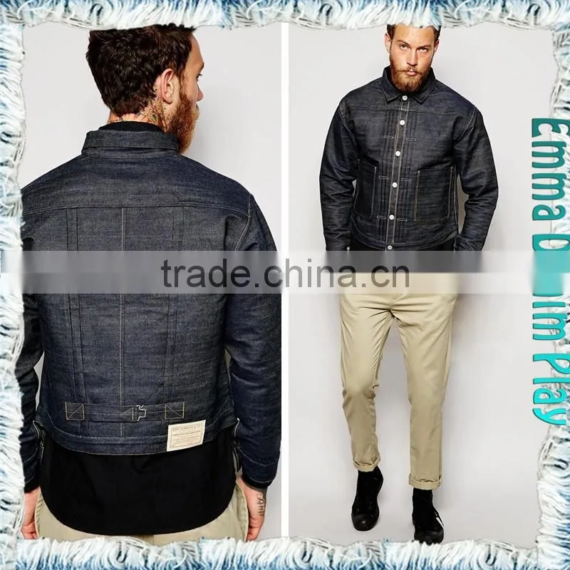 New Hot Man's Denim Jacket Fleece Thick Blue Jean Outwear