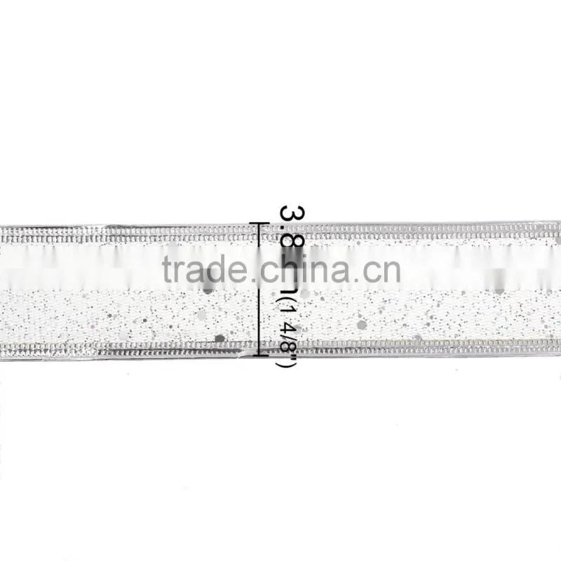 High Quality Christmas Decorating Silver Satin Ribbon