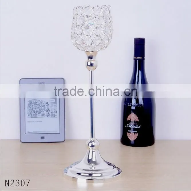 Hot Sale crystal candle holders wedding table decorations