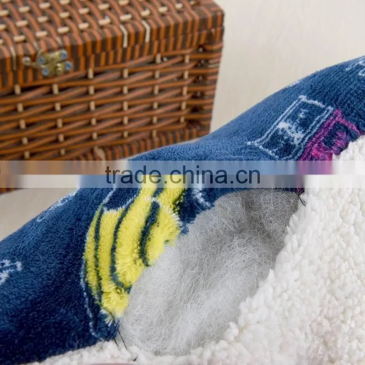 Double side custom print microfiber flannel fleece luxury extra large cushions
