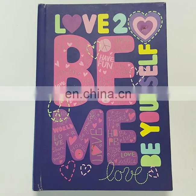 Hardcover colouring light up school note kid book with button