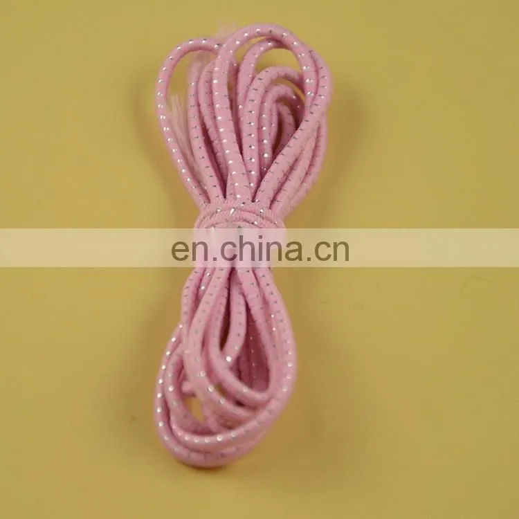 stock 2mm round elastic cord with shiny silver