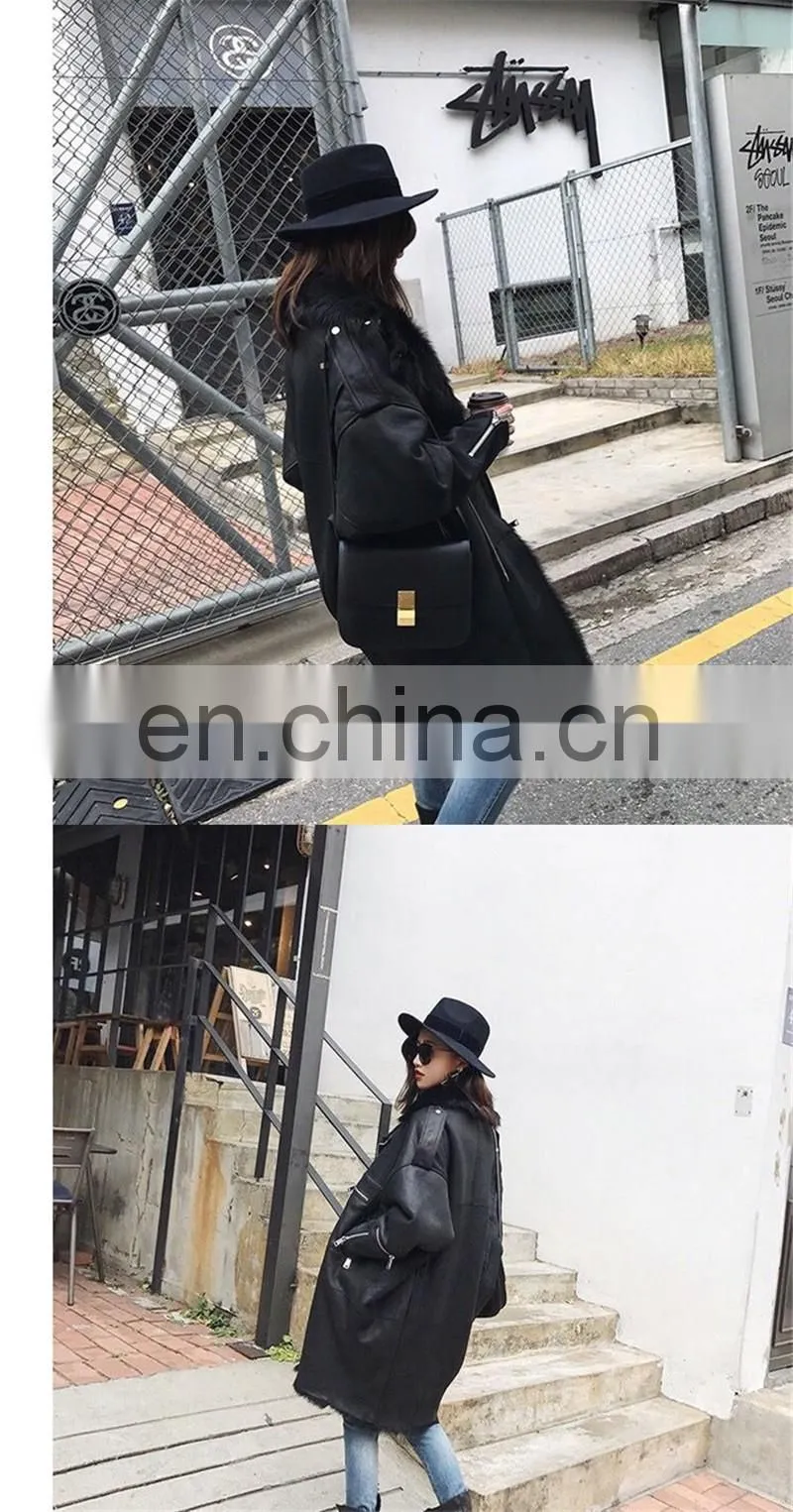 2016 Hot Sale Warm Winter Ladies Shearling Sheepskin Long Coat