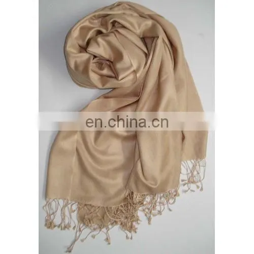 LIGHT GOLDEN SILK PLAIN SHAWLS