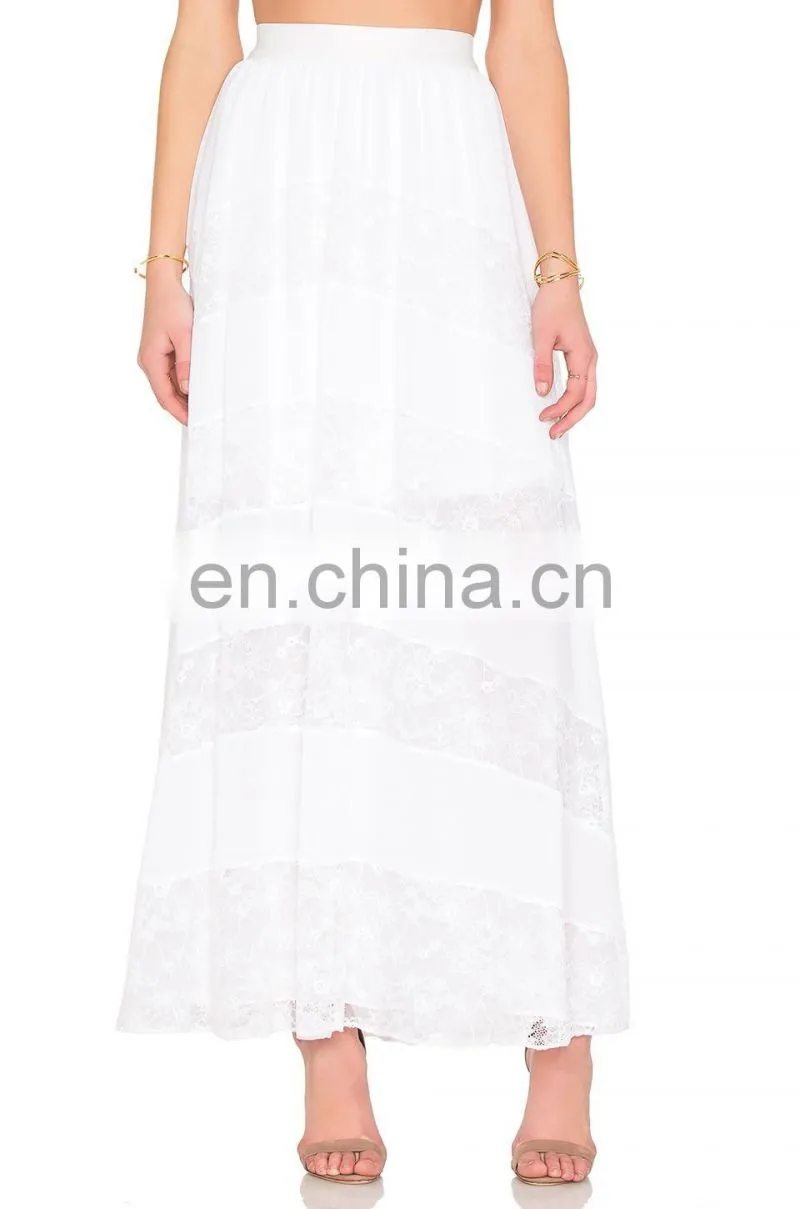 New fashion women pencil tulle long skirt and blouse design