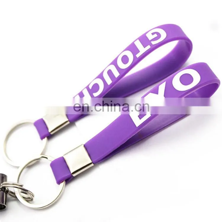 Wholesale custom bulk world cup printing neoprene silicone wristband keychain