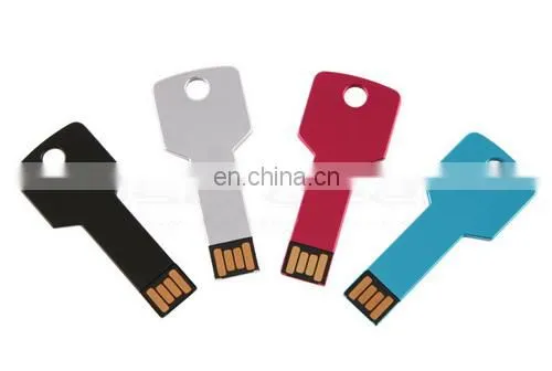 Metal material key shape USB sticks 2.0 8gb 16gb promotional colorful key usb flash drive