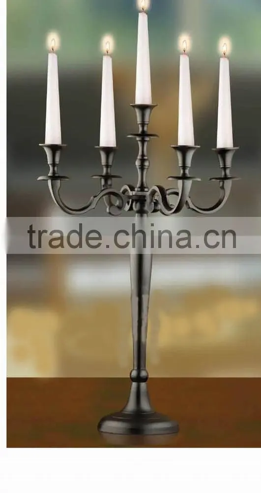 5 Lite Wedding Decor Candelabra with Hanging Crystals, Decorative Candelabra For Wedding And Parties