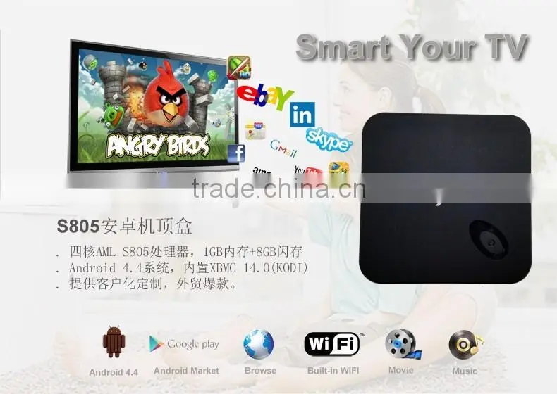 smart wifi android 4.4 S805 1080P Bluetooth 4.0 LC- MX5 MXV MXV+ TV box