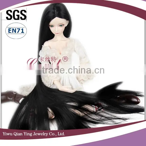 Top quality Straight Long blue synthetic BJD girl doll wigs