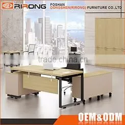 Modern home office furniture desk leather melamine wooden executive office counter desk with file cabinet