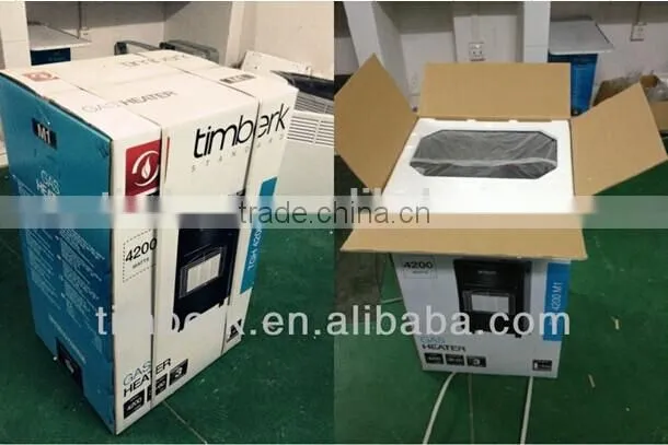 Free standing home gas heater with tip-over switch