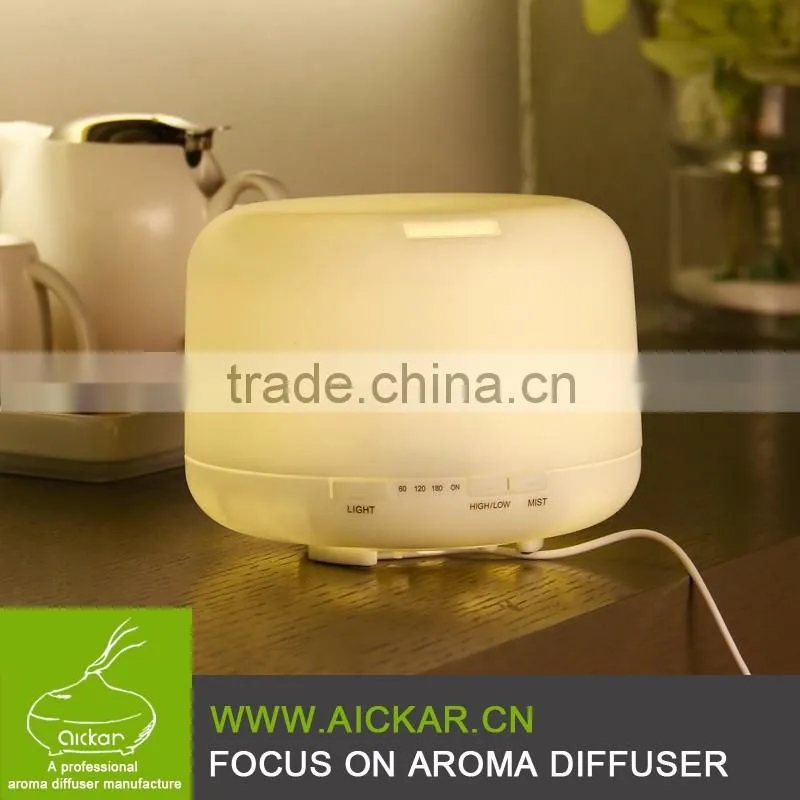 500ml Aromatherapy Essential Oil Diffuser Ultrasonic Air Humidifier with 4 Timer Settings 7 LED Color Changing Lamps