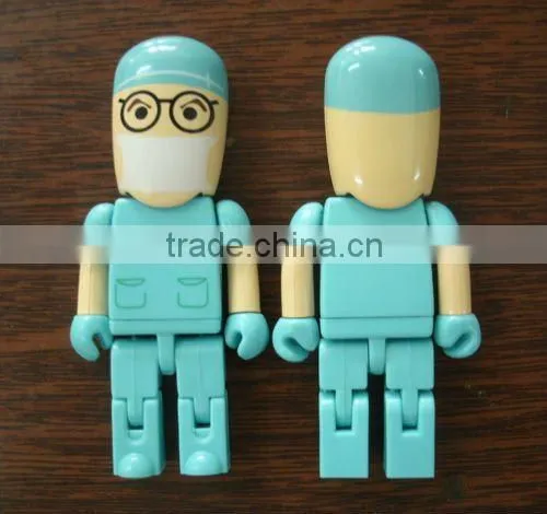 Custom plastic people Robot usb stick key drives 32gb