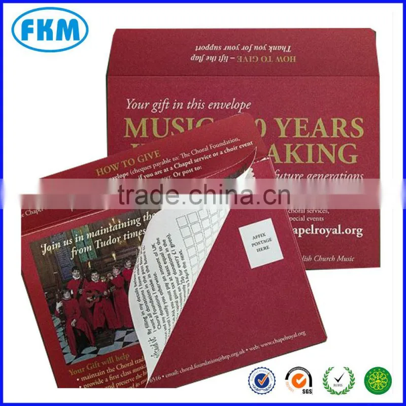 C6 printed donation envelope with perforated reply coupon