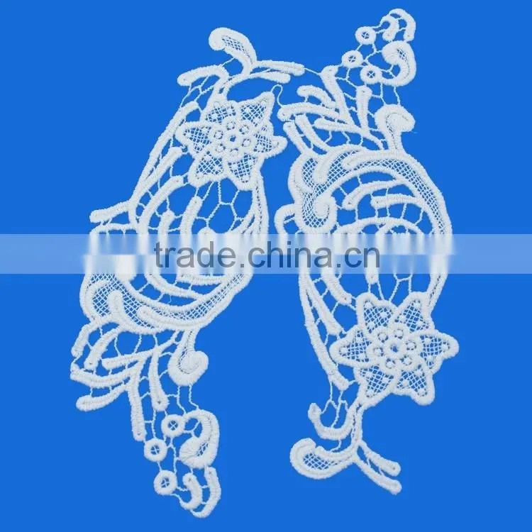 Best selling products Floral Lace Crochet Collar Applique large embroidered mesh neckline patch for crafts