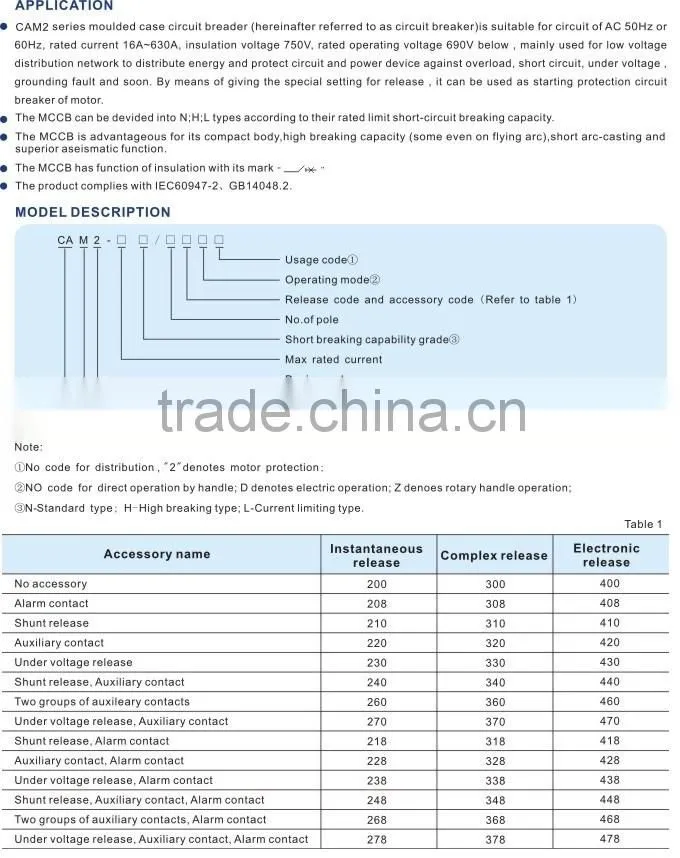 Moulded Case Circuit Breaker,CAM2 Series MCCB-1600A