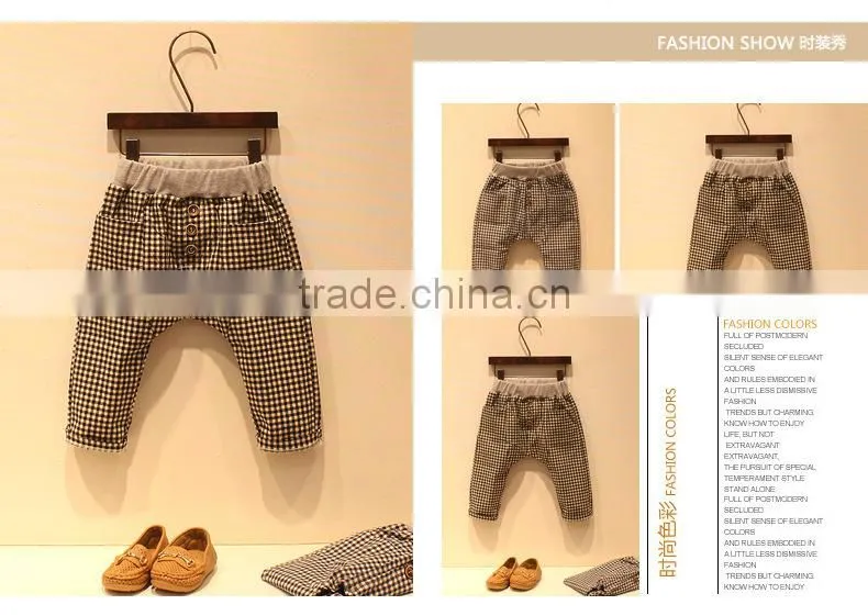 2015 New Fashion Children's Boutique Cotton Pants High Quality Split Pants Boys Kids Pants