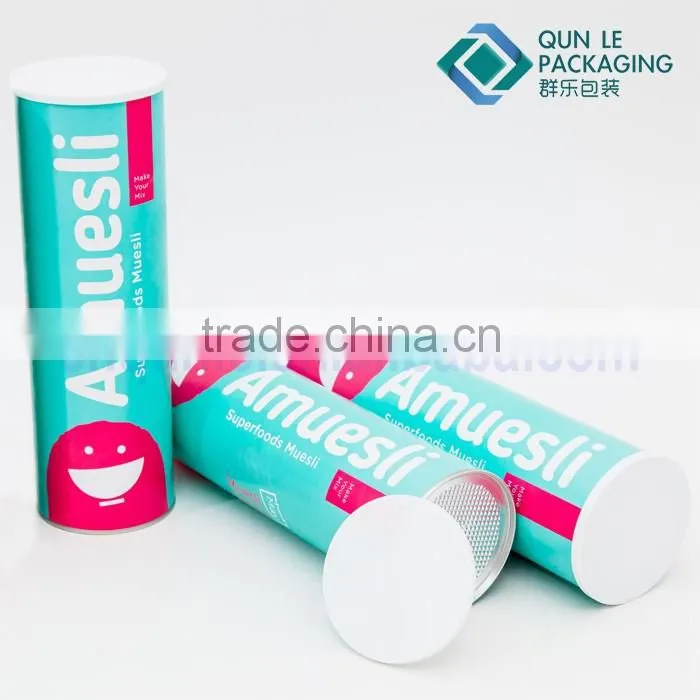 Custom Round Shaped Rigid Mixed Cereals Paper Can