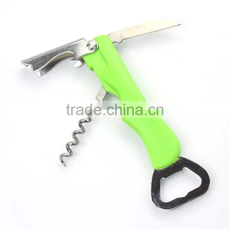 Green color corkscrew wine opener