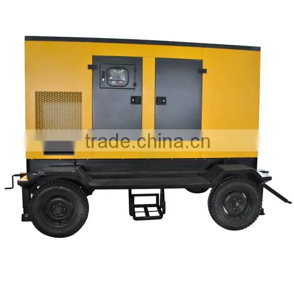 CE,ISO approved factory 125kva diesel mobile genset with three or four wheels