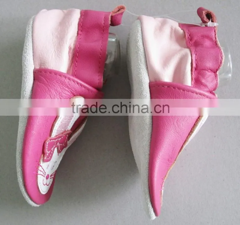 2016 girl kids rabbit design hard sole baby leather shoes