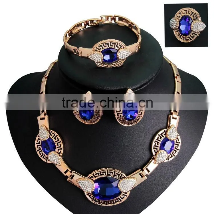 2016 New 18K Arabic Style Wedding Jewelry Set Bridal Dubai Gold Plated Jewelry Sets