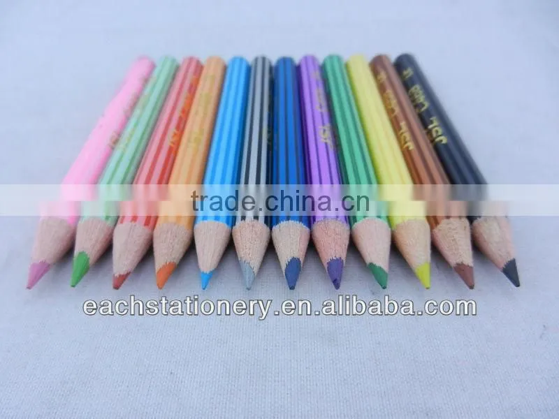 3.5'' Striped Jumbo Color Pencil Pre-sharpened With Logo Avaliable