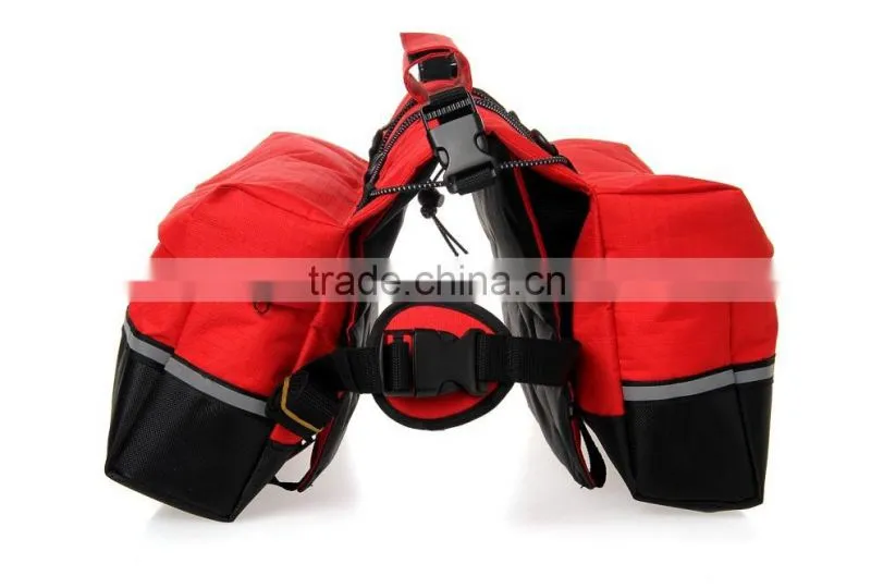 High-end Eco-friendly 1680D polyester dog saddle backpack bag, pet travel bag