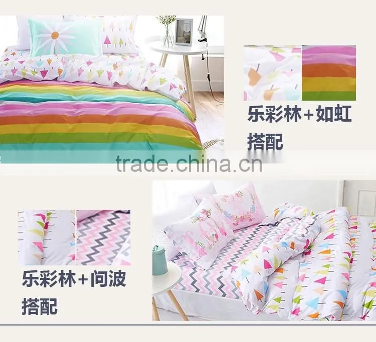 100% cotton 4 PCS bedding sets duvet cover, pillowcases and flat sheet.