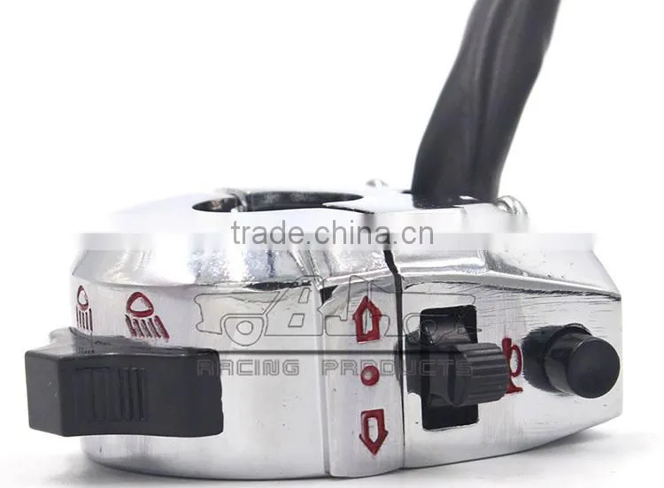 BJ-SW-002 Aftermarket Waterproof 12V Custom Universal Chrome Motorcycle Handlebar Switch