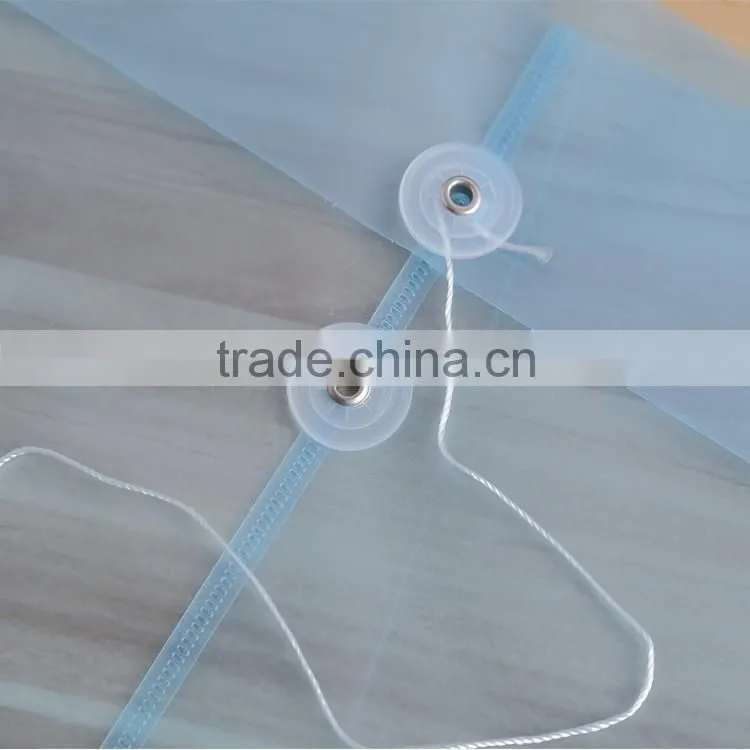 Plastic Clear A4 PP File Folder Bag With Button