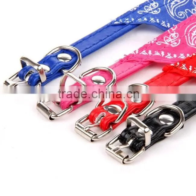 puppy fashion nylon pet neckerchief leather dog collar