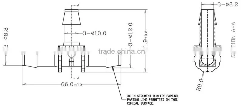 3/8" Tee joints plastic joint tube joint tube connector PP body