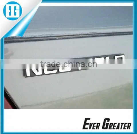 custom best quality plastic chrome car emblem lettering sticker metal badge for car metal chrome emblem