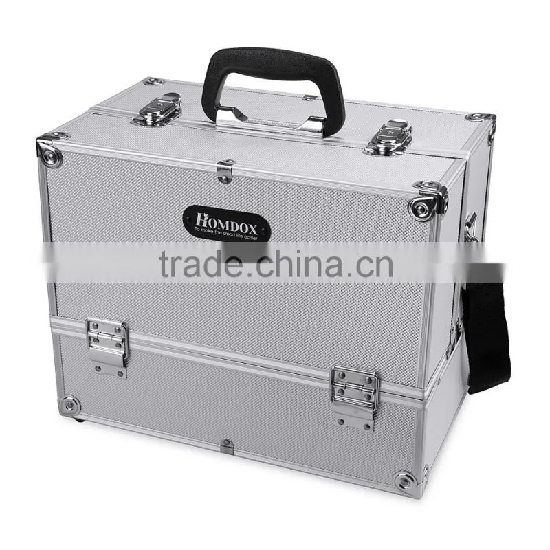 Homdox Home Cosmetic Organizer Case Jewelry Box Lockable Makeup Box OS004506