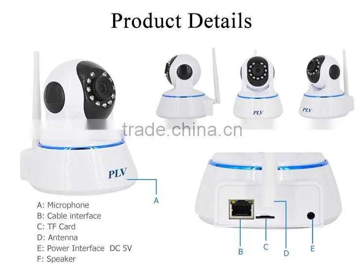 home security wifi wireless pt 1.3MP ip remote control motion detection camera