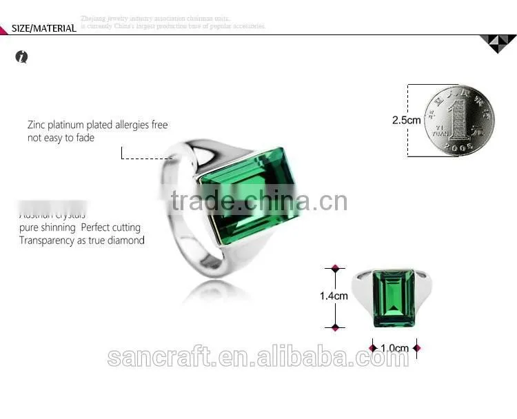 Austrian crystal two color retaining single stone finger one stone ring designs