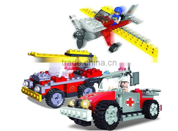 bd-63618407 building block set Plastic intelligent toys brick fire-fighting vehicles 200pcs
