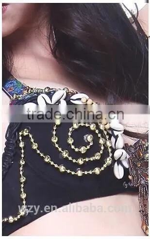 Black Wool Fabric and Red Rope Tassel Tribal Belly Dance costume