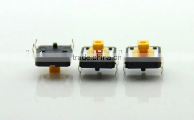 F0361 12*12*12mm tact switch / plastic tactile switch/ mini touch button switch round cap yellow