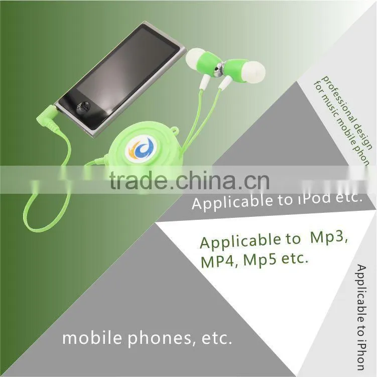 Top quality Factory Price 3.5mm Stereo In-ear Design SR5 One -way Retractable Headphones Earbuds for MP3 Android Samsung LG IOS