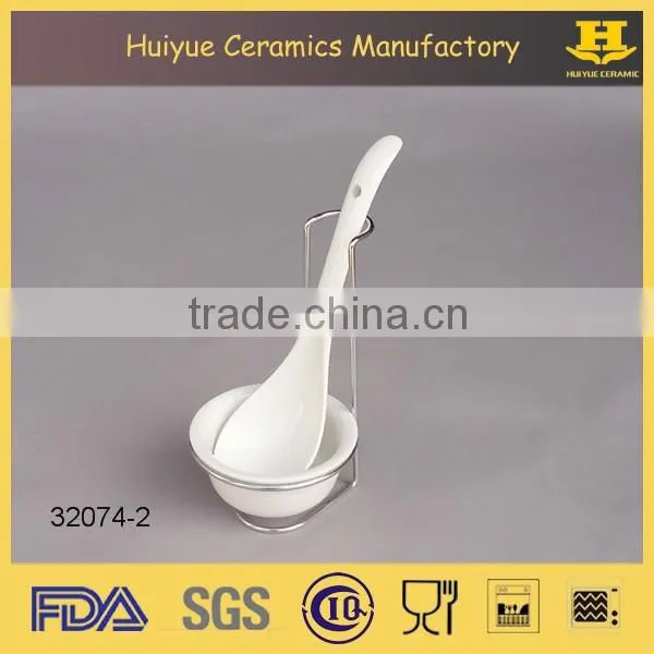 ceramic soup ladle and holder