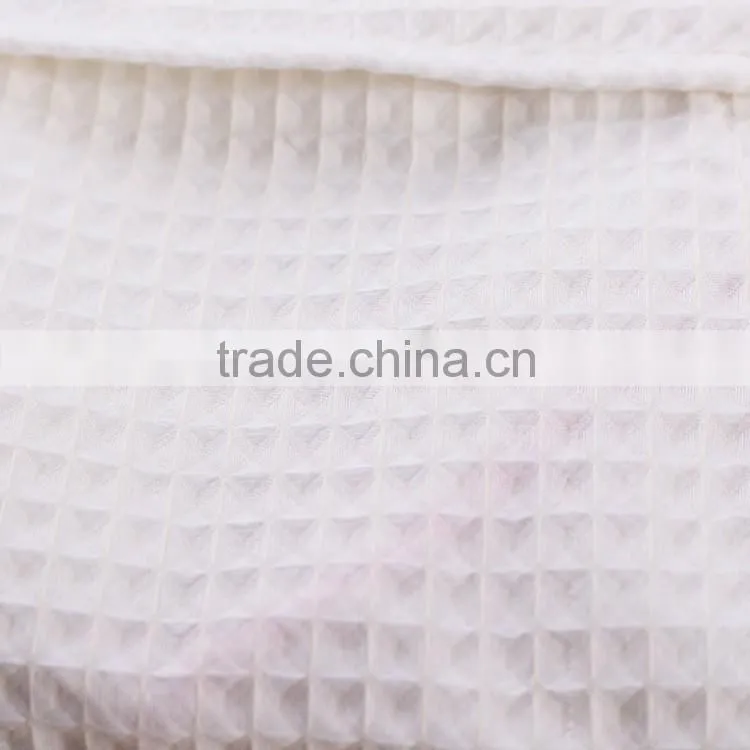 China wholesale white 100% cotton bathrobes waffles hotel with clolor edge