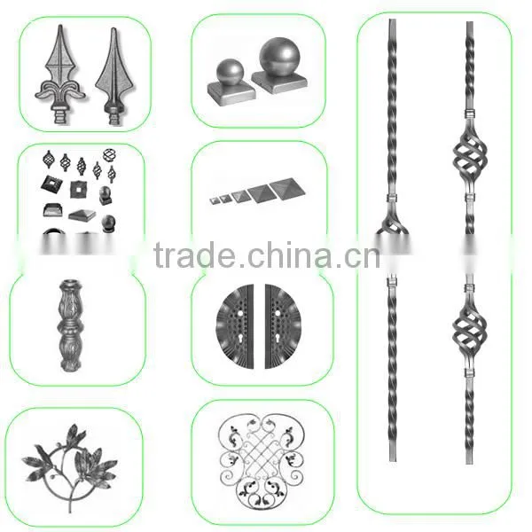 Ornamental Carbon Steel Fence Railing Wrought Iron Scroll